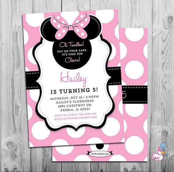 Minnie Mouse Invites Minnie Mouse Party Third Birthday