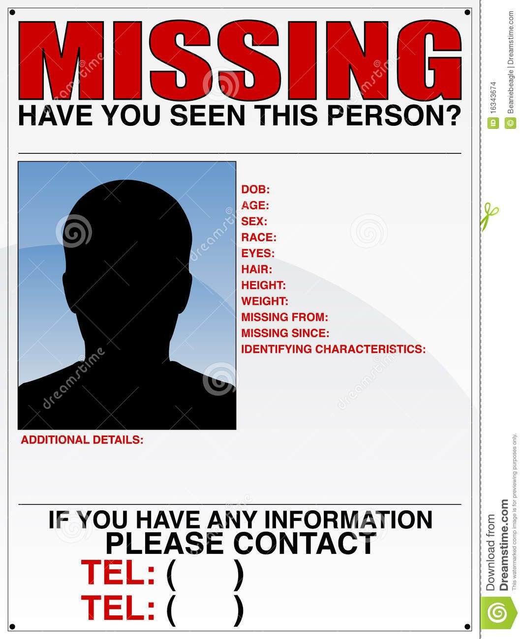 missing person poster template Howloween 5