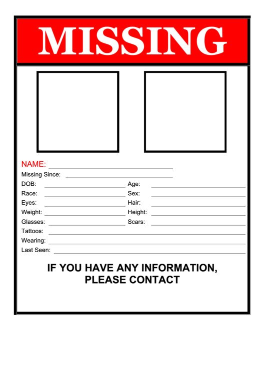 Top 12 Missing Poster Templates free to in PDF format