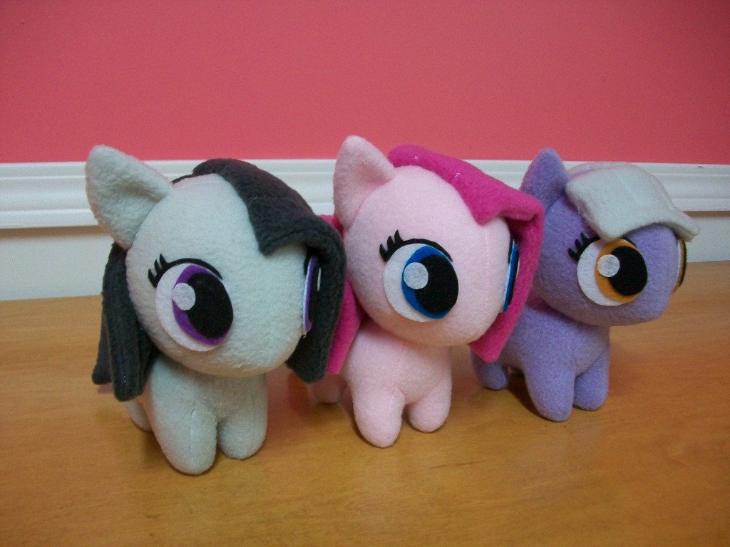 Pie Sister Trio Chibi Pony Plush by happybunny86 on DeviantArt