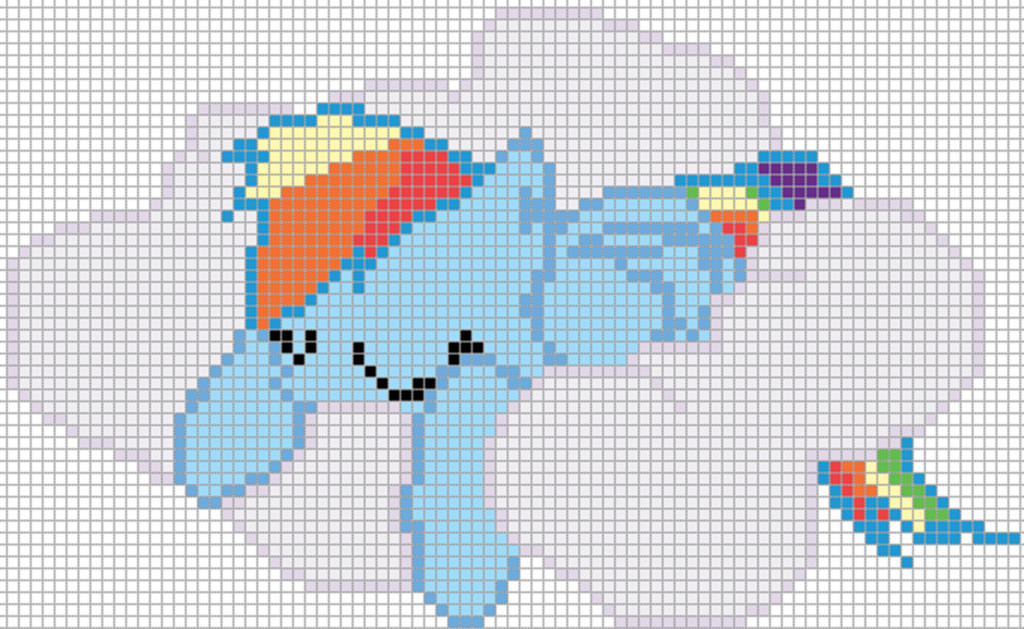 Rainbow Dash Sleeping Pixel Art Template by MLP