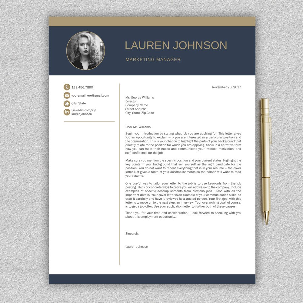 Modern Resume Template CV with Cover Letter