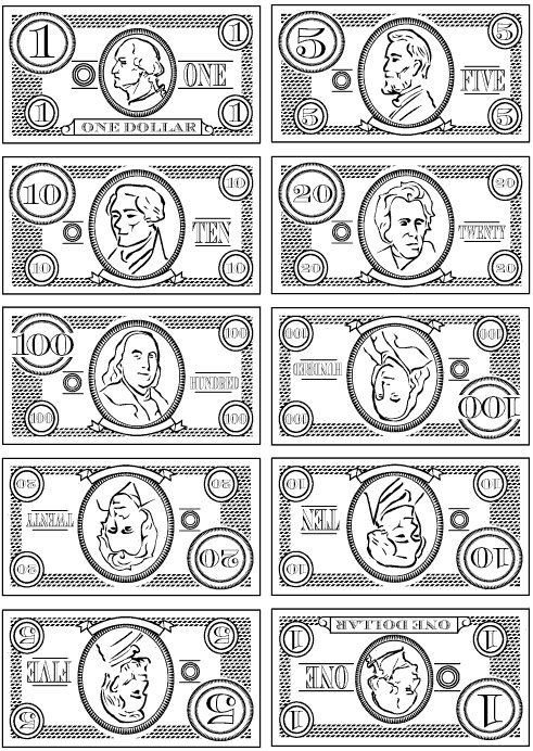 Inspiration Printable Play Money Black And White For The