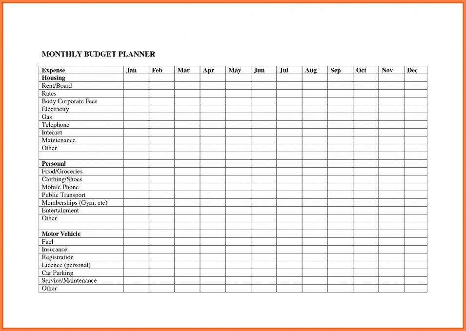 8 monthly expenses spreadsheet template