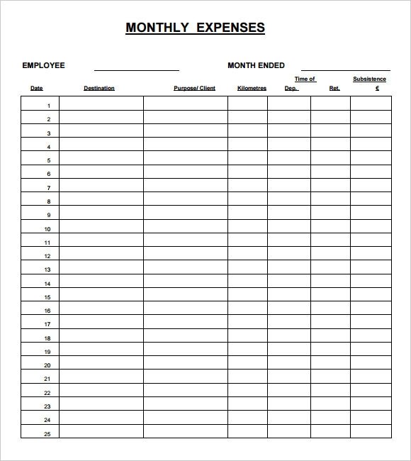 Expense Sheet Template 13 Download Free Documents for PDF