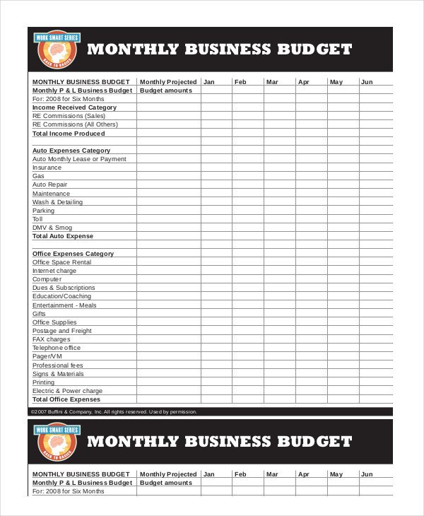 Printable Monthly Bud Template 21 Free Excel PDF