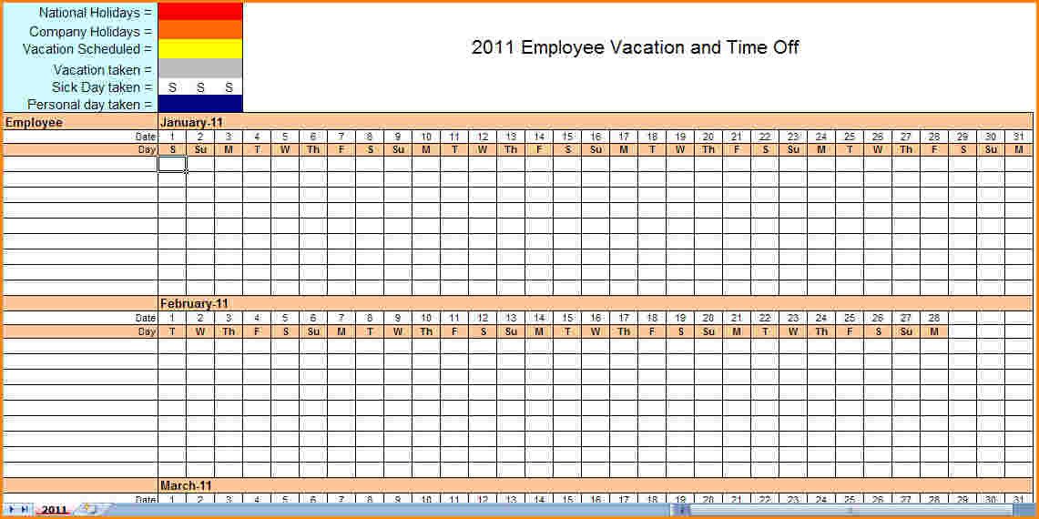 Monthly Employee Schedule Template Excel
