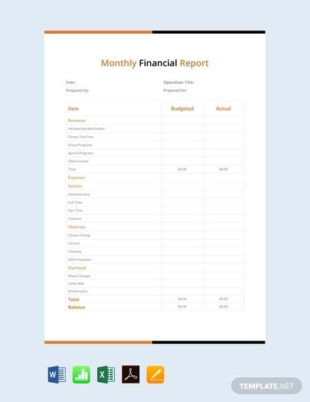43 Monthly Management Report Templates PDF Google Docs