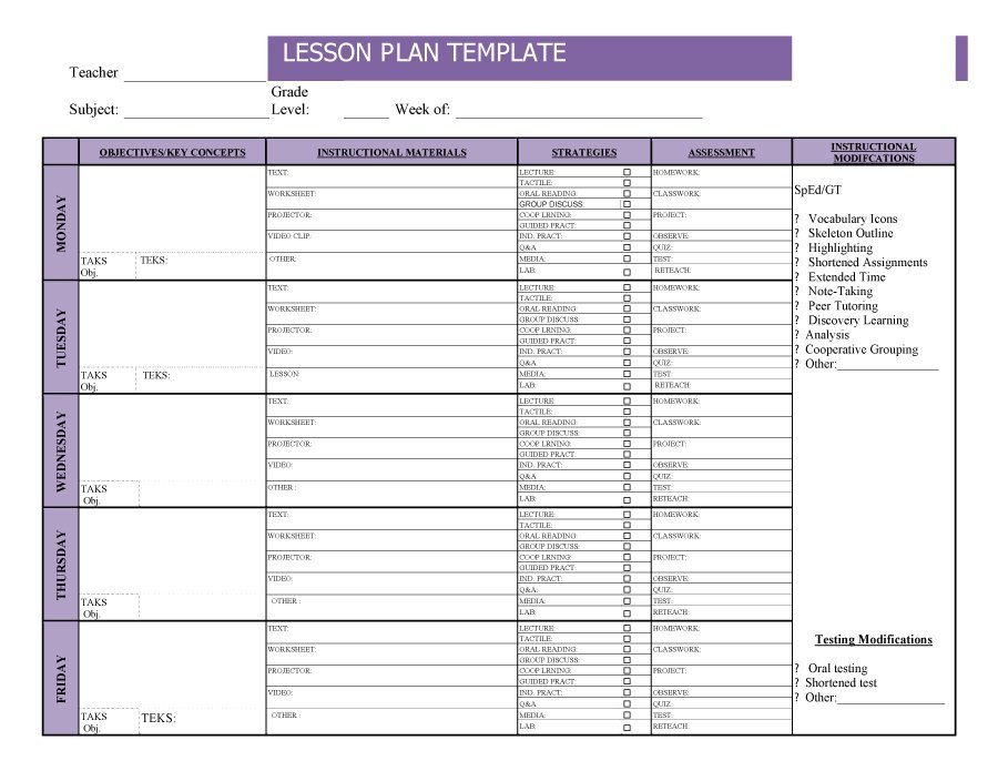44 FREE Lesson Plan Templates [ mon Core Preschool Weekly]