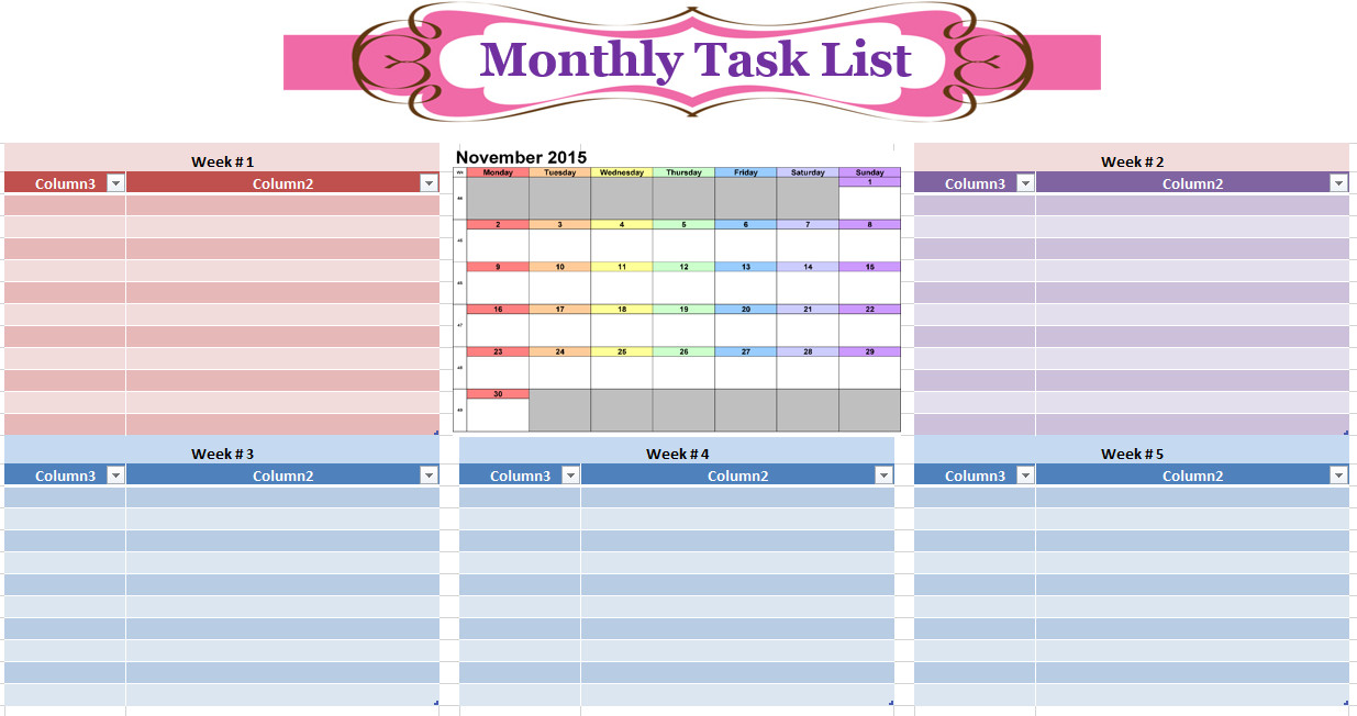 17 Free Monthly To Do List Templates MS fice Documents