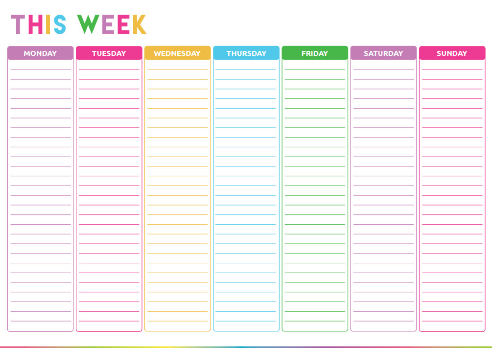 Free Printable Weekly To Do List