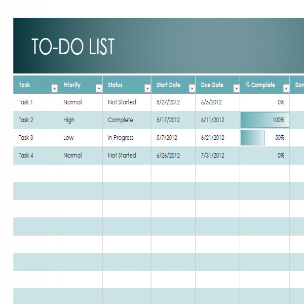 monthly task list template