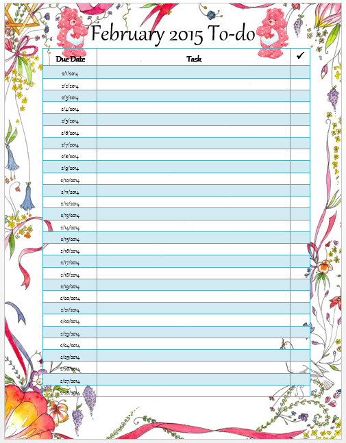 Monthly To Do List Template Microsoft Word Templates