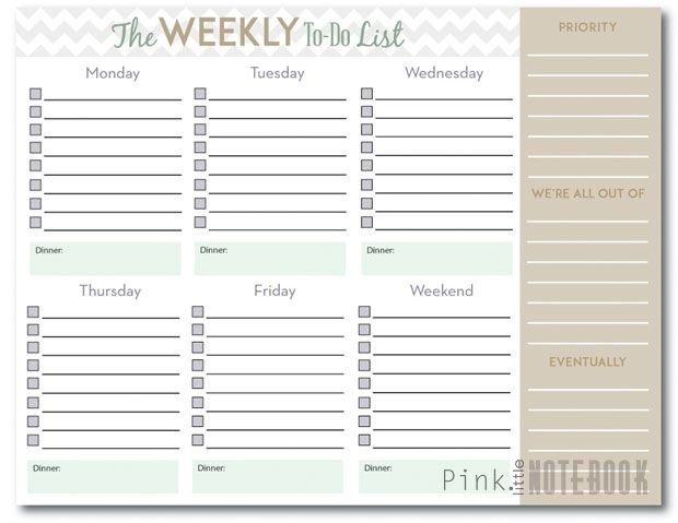 The Ultimate Weekly To Do List free printable