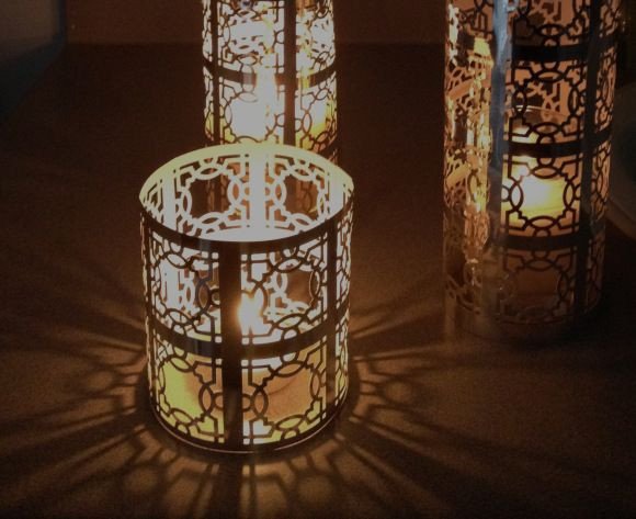 DIY Moroccan lanterns using metallic paper and decorative