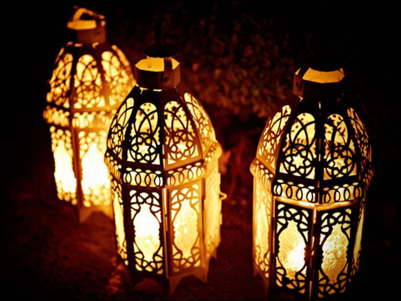 Space decorations gold moroccan lantern wedding gold
