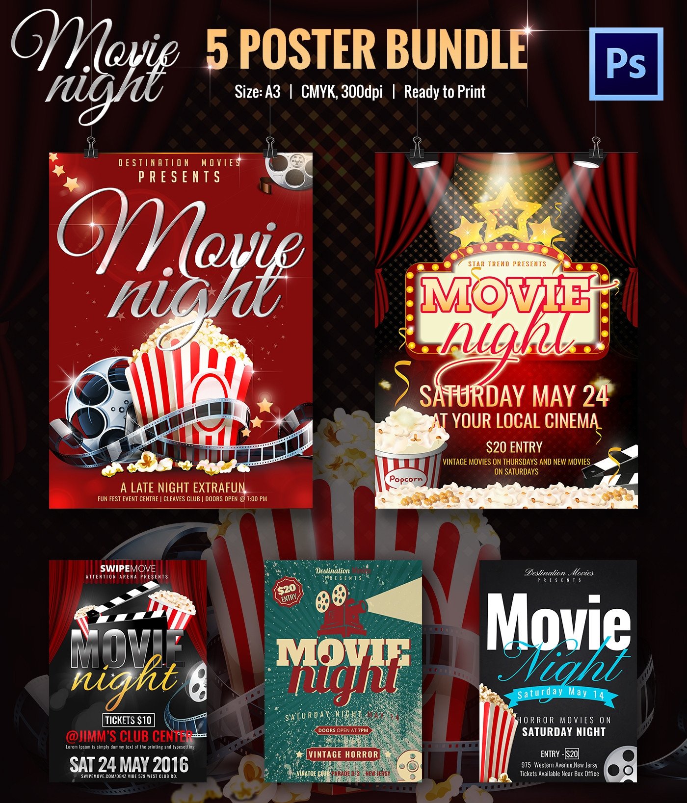 Movie Night Flyer Template 25 Free JPG PSD Format