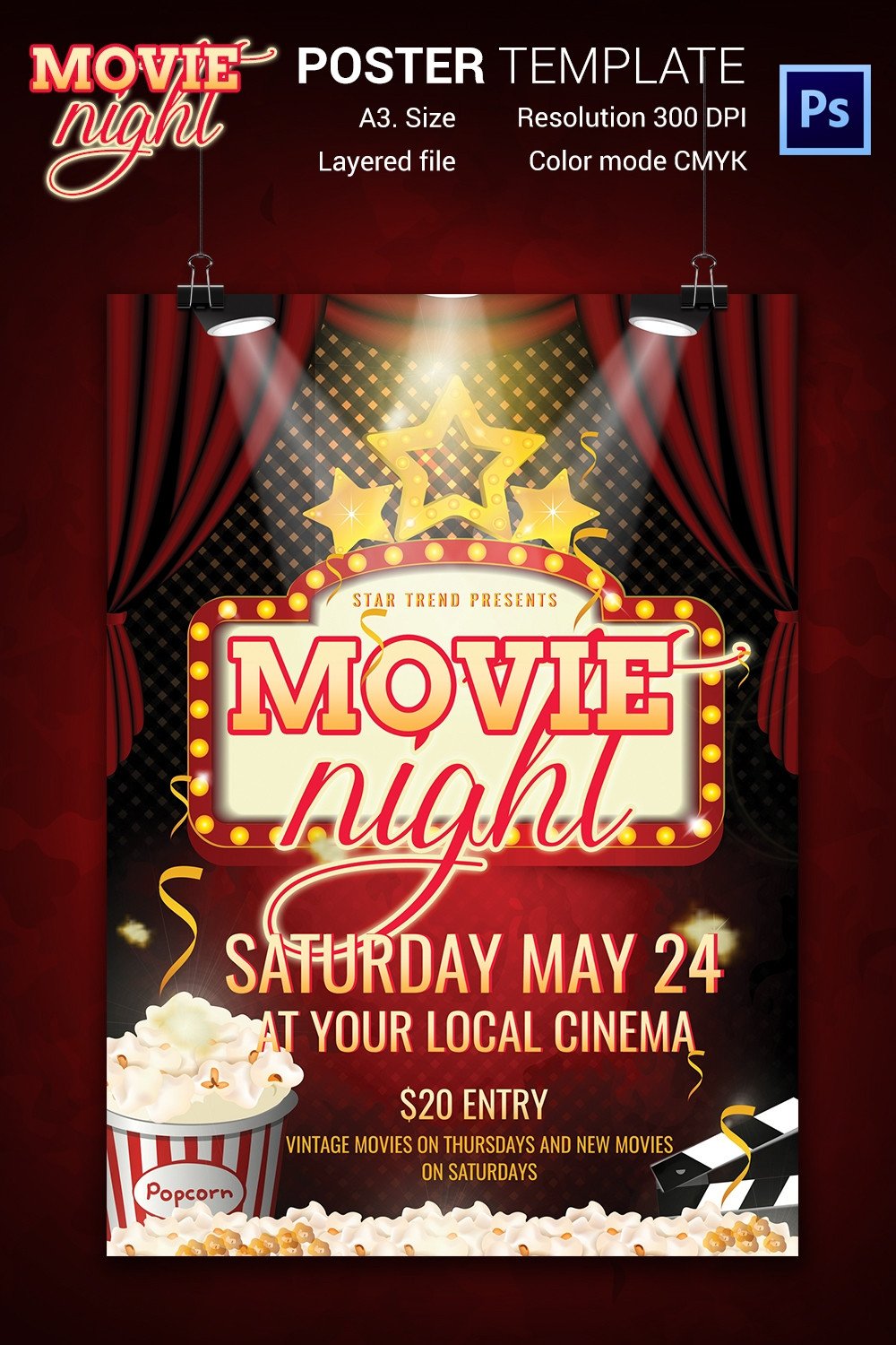 Movie Night Flyer Template 25 Free JPG PSD Format