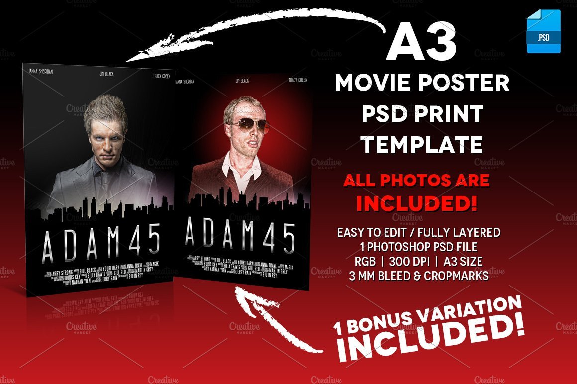 A3 Movie Poster Print Template 6 Flyer Templates