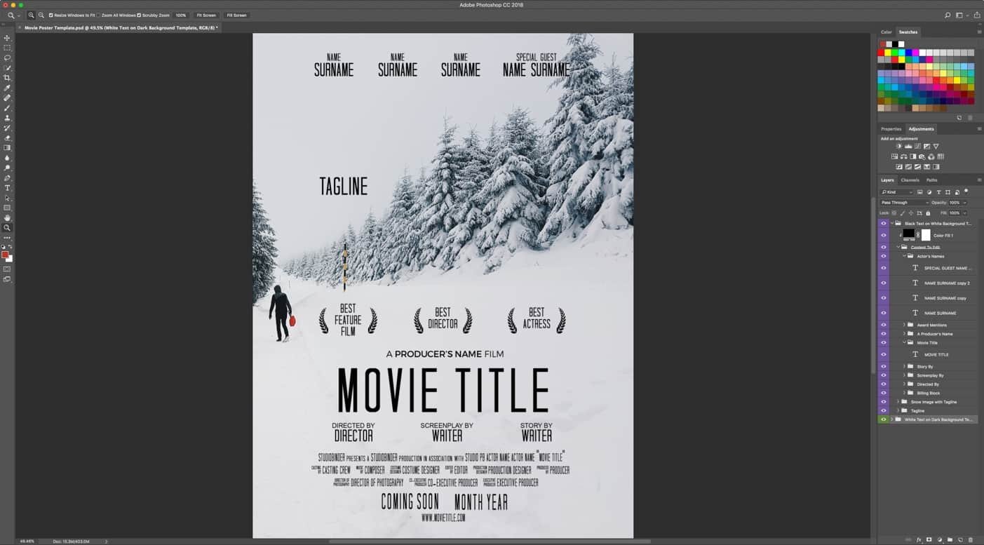 Download Your FREE Movie Poster Template for shop