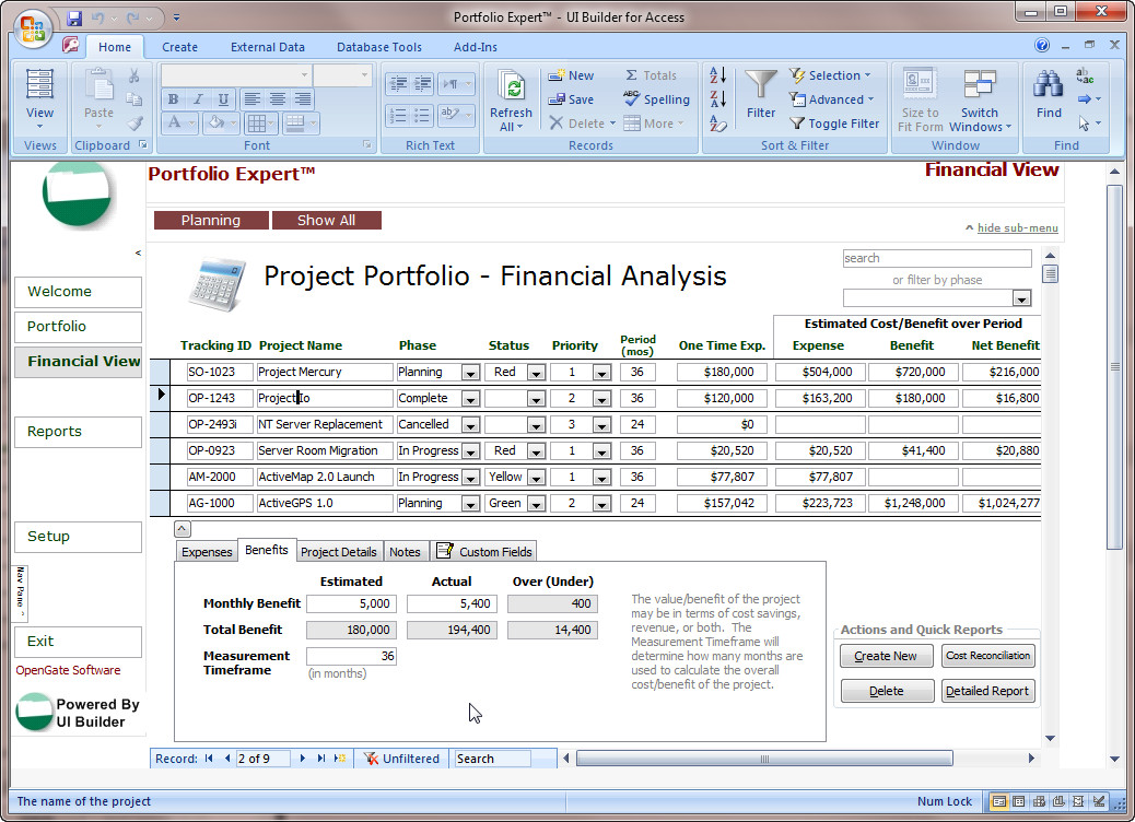 Microsoft Access Projects Template
