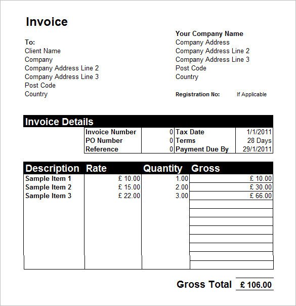 Excel Invoice Template Microsoft