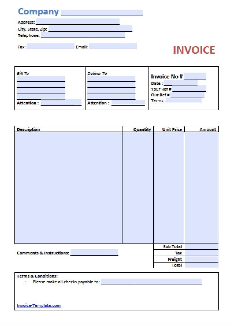 Free Simple Basic Invoice Template Excel PDF