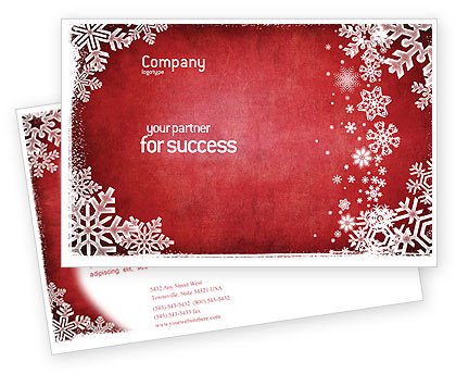 Christmas Theme Postcard Template in Microsoft Word Adobe