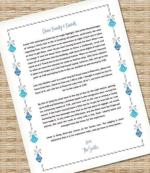 Microsoft Word Christmas Letter Template with Ornaments