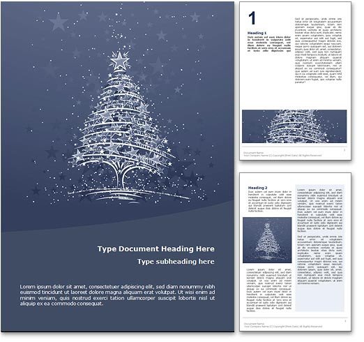 Royalty Free Christmas Microsoft Word Template in Blue