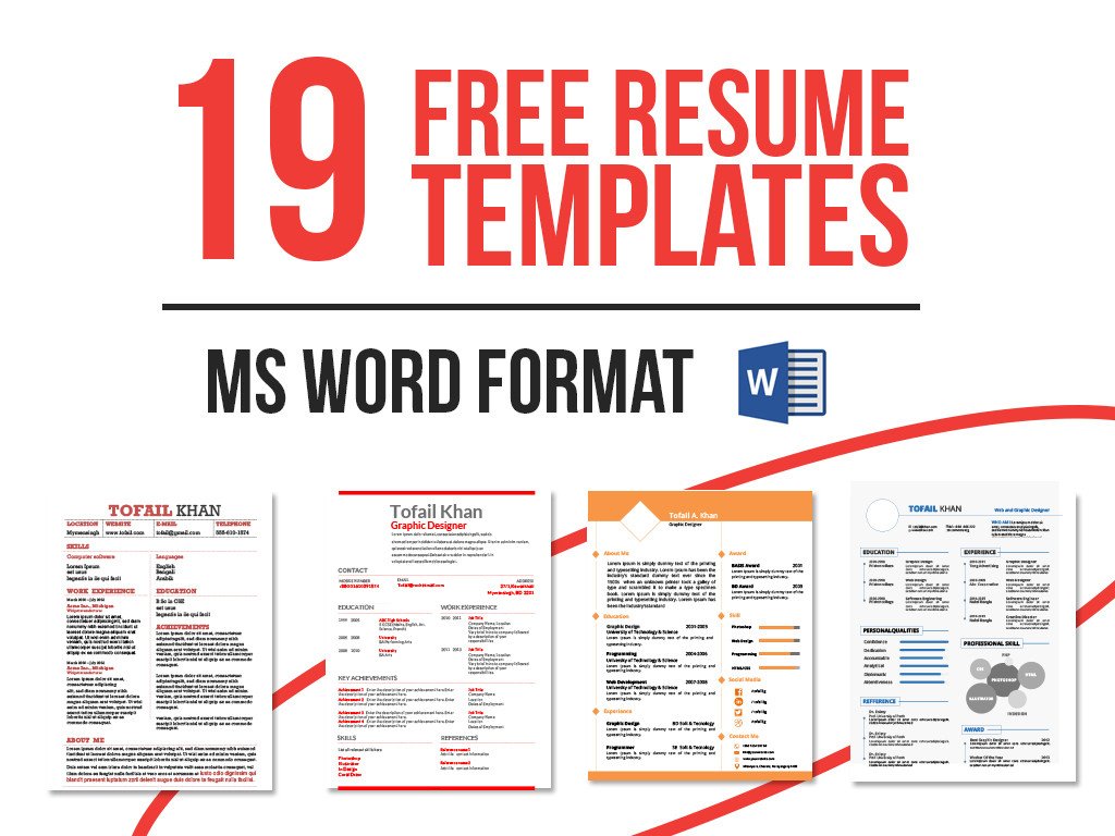 19 Free Resume Templates Download Now in MS WORD on Behance