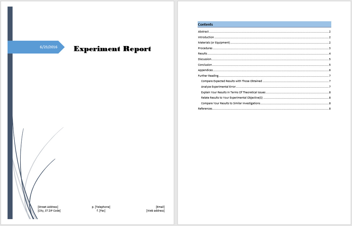 Experiment Report Template Microsoft Word Templates