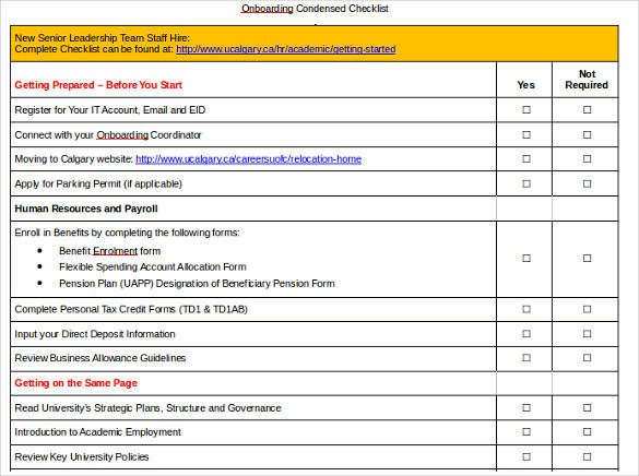 11 boarding Checklist Samples and Templates PDF Word
