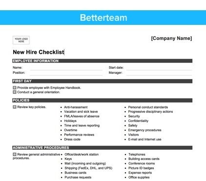 The Ultimate New Hire Checklist How to board Right