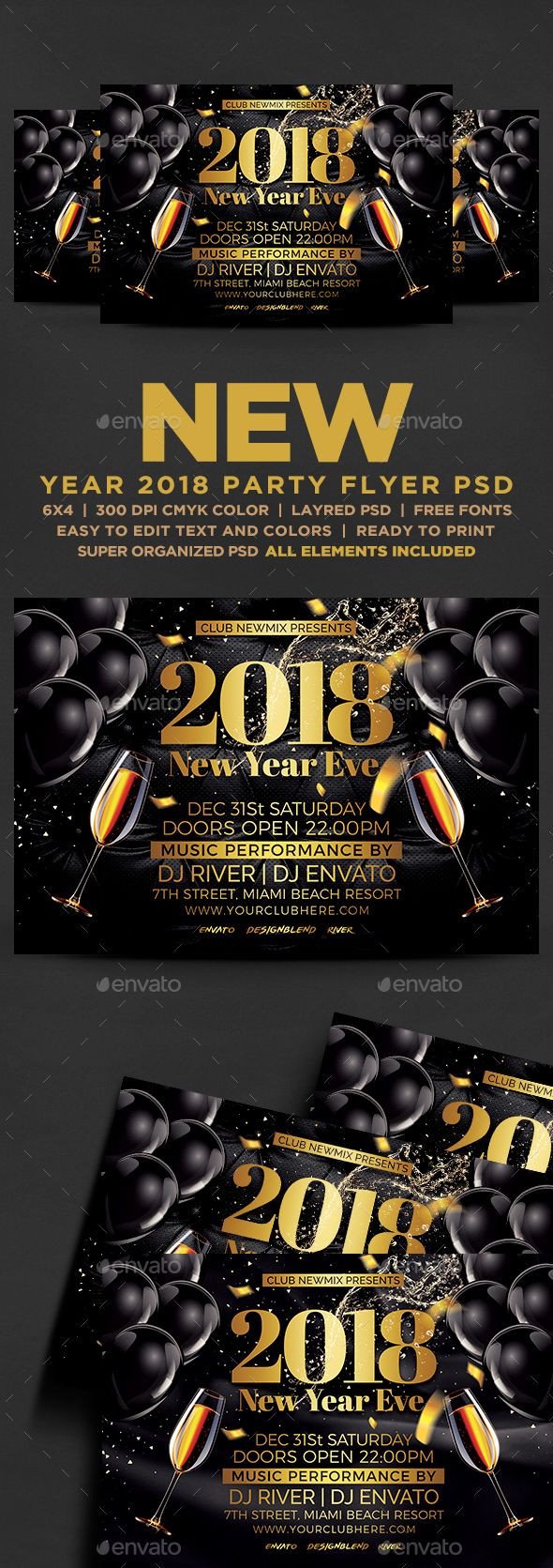 2018 New Year Eve Flyer Events Flyers