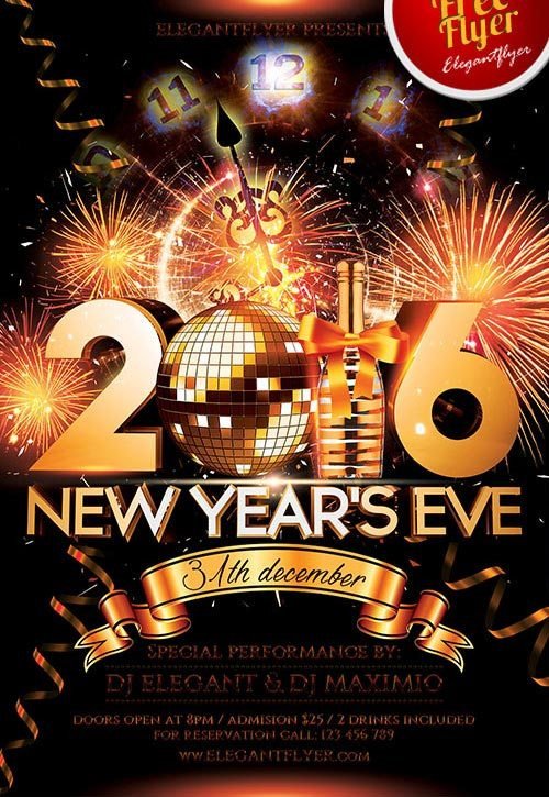 Download the best Free New Year Flyer PSD Templates for