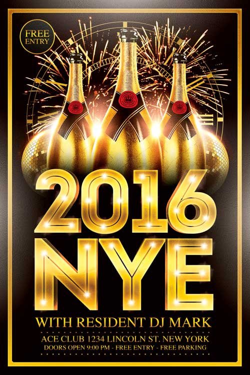 New Year Flyer Template XtremeFlyers