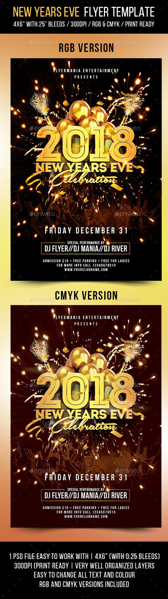 New Years Eve Flyer Template by Flyermania