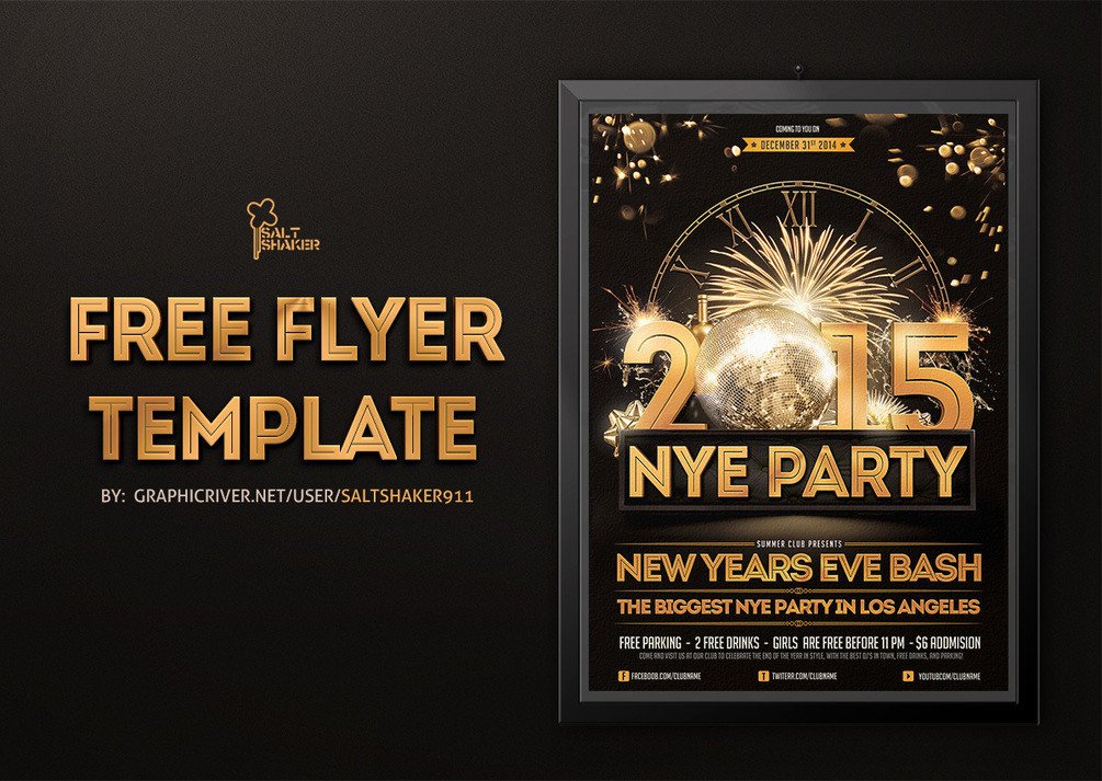 New years Eve flyer template by saltshaker911