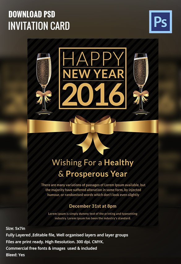 28 New Year Invitation Templates – Free Word PDF PSD