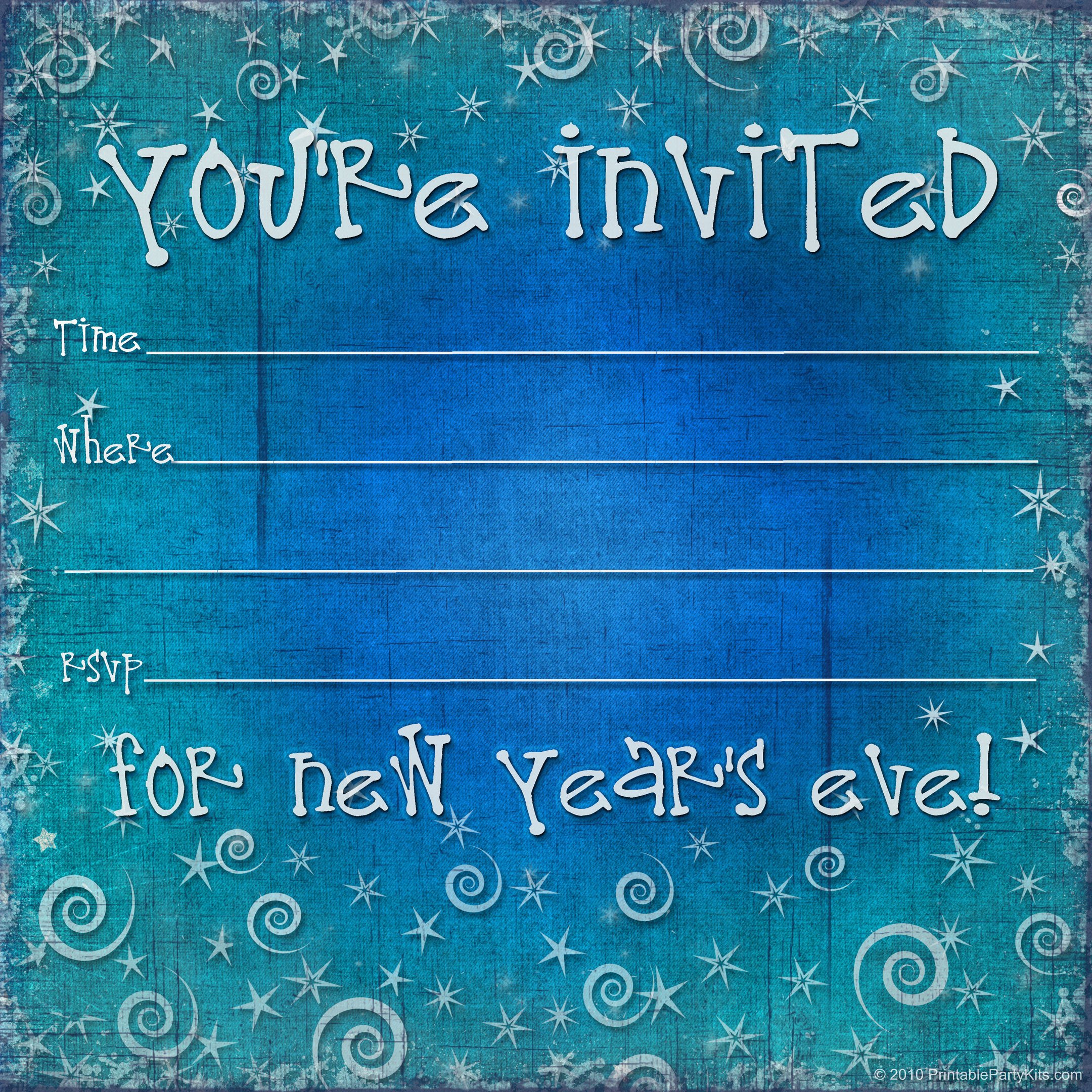 Free Printable New Years Eve Party Invitation Template