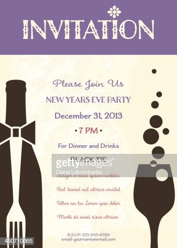 New Years Eve Party Invitation Template Vector Art