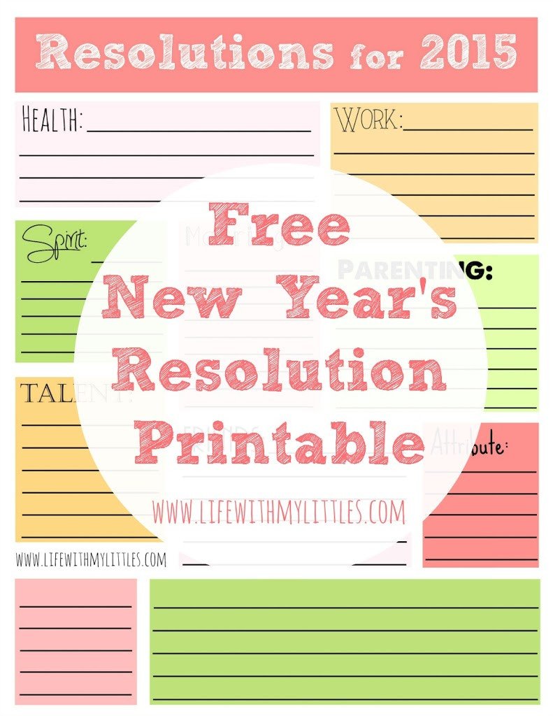 Free New Year s Resolution Printable Life With My Littles