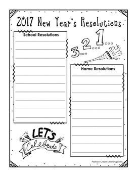 Graphic organizers New year s resolutions and Resolutions