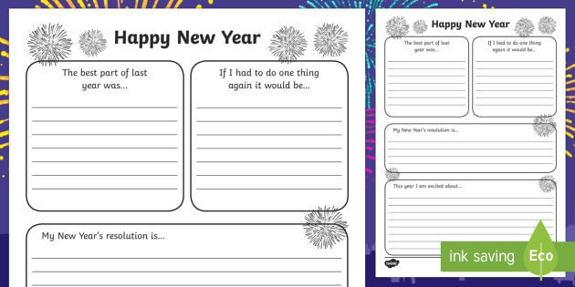 New Year s Resolution Writing Frame writing frame frame