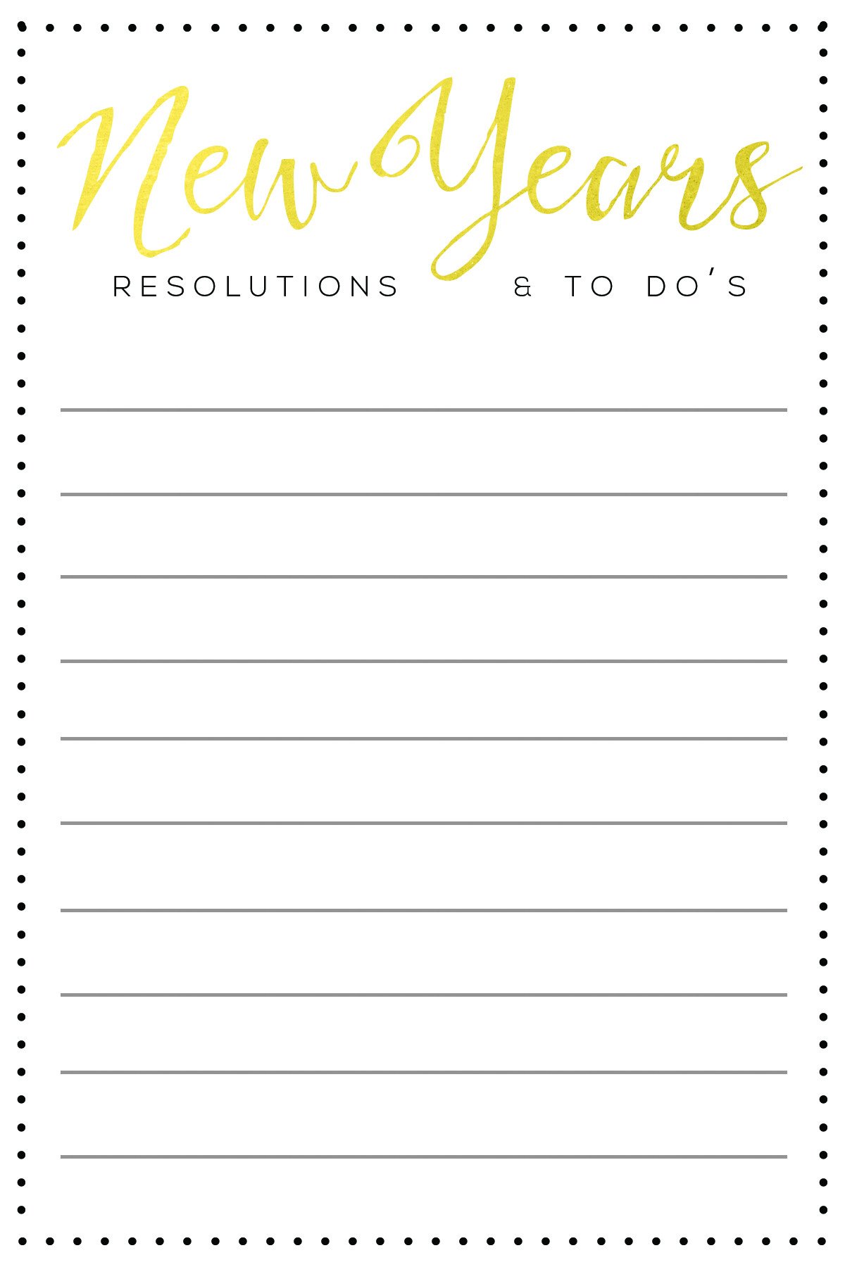 New Year s Resolutions