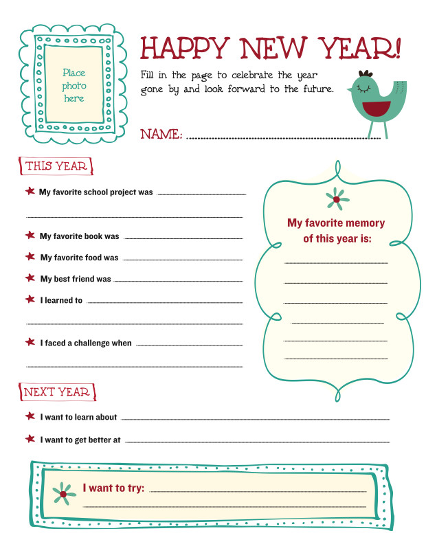 Printable New Year s Resolution Template