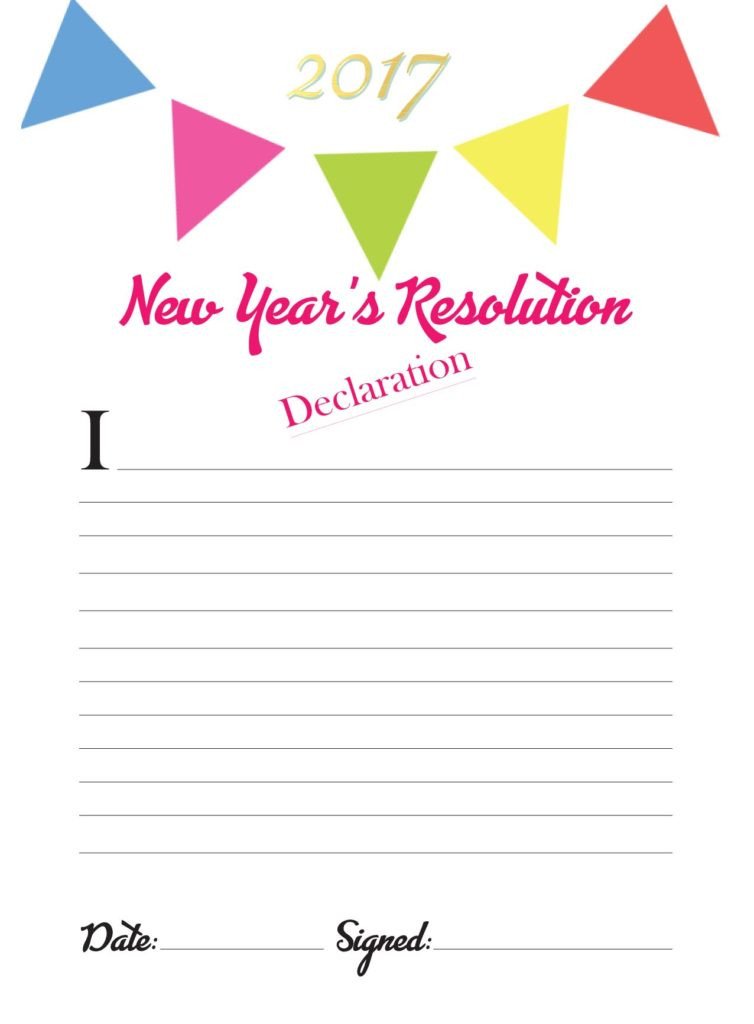This cute New Year s Resolution Template is great for