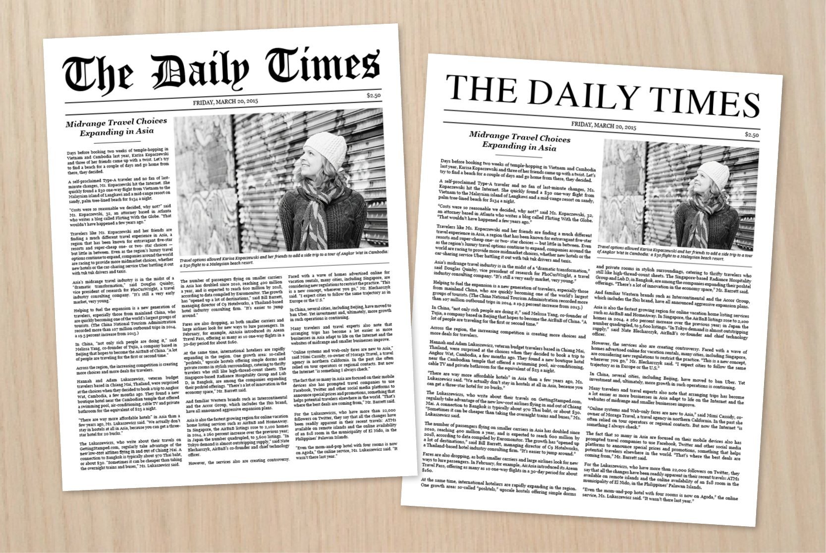 Newspaper Article Template Stationery Templates