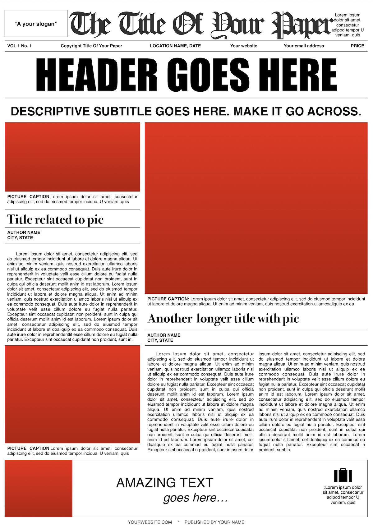 Newspaper Template Design Mockup